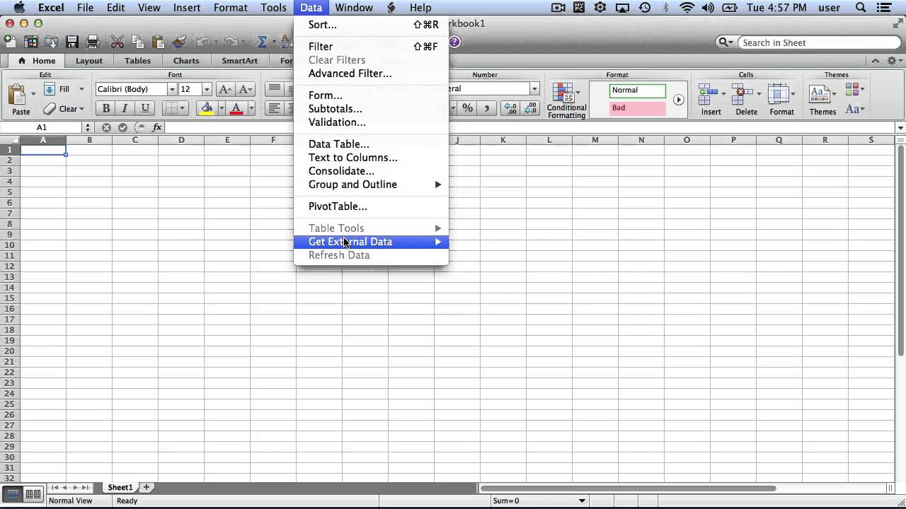 column pivot table for excel on mac